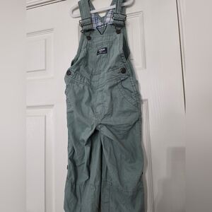 Oshkosh Overalls Boys 3T Sage Green One Piece Bib Pants Cargo Pockets
